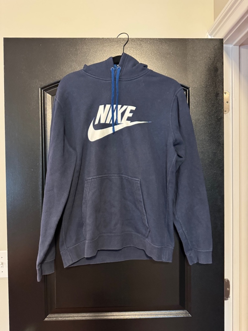 Nike Dark Blue Pullover Hoodie with White Swoosh